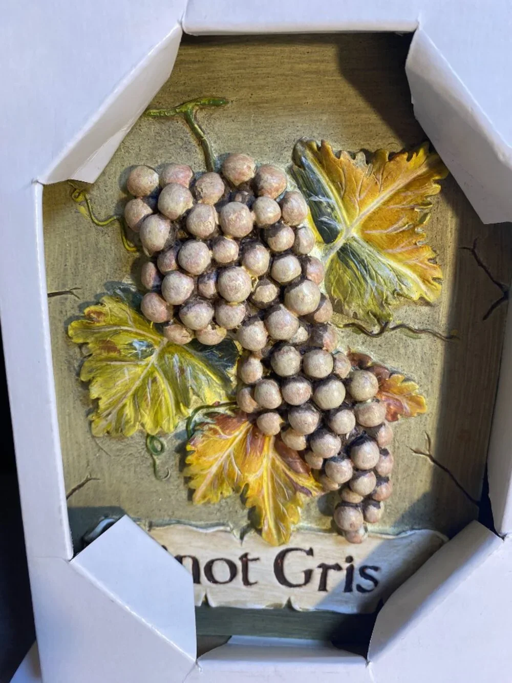 Vintage 3D Resin Wine Grape Wall Plaques Set of 4